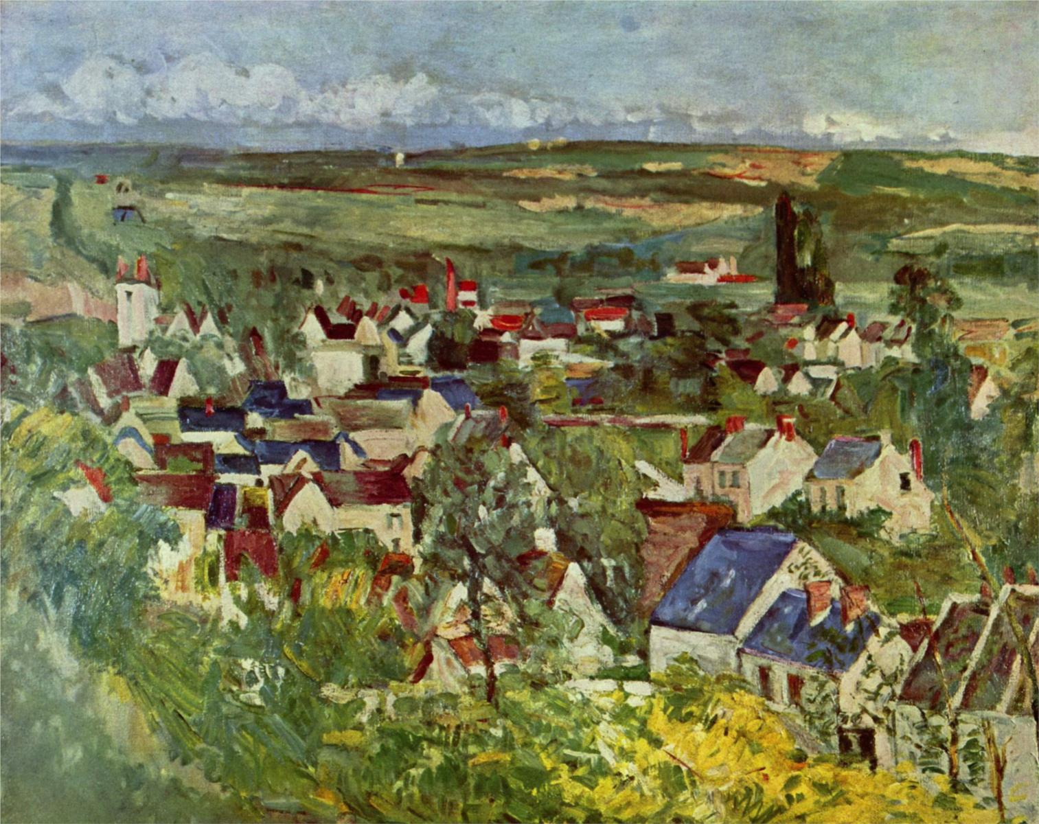 Landscape in Auvers - Paul Cezanne Painting